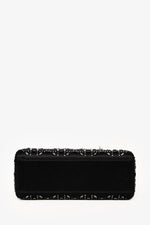 Christian Dior 2018 Black Satin Crystal Embellished Mini Lady Dior with Strap