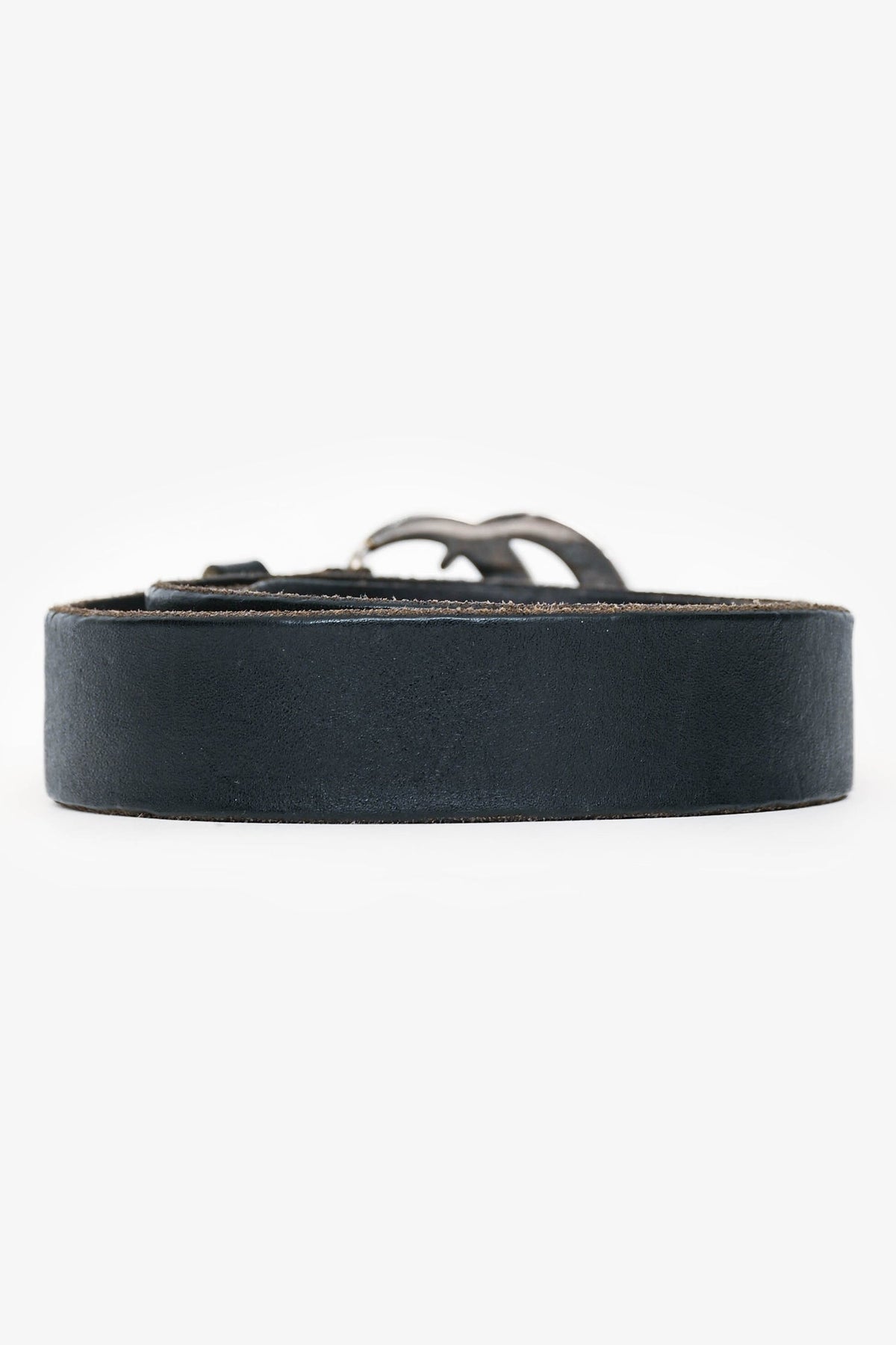 Gucci Black Leather 1.25" Silver Marmont Belt Size 95/38