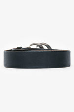 Gucci Black Leather 1.25" Silver Marmont Belt Size 95/38