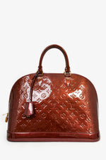 Louis Vuitton 2012 Burgundy Vernis Patent Leather Alma PM Top Handle
