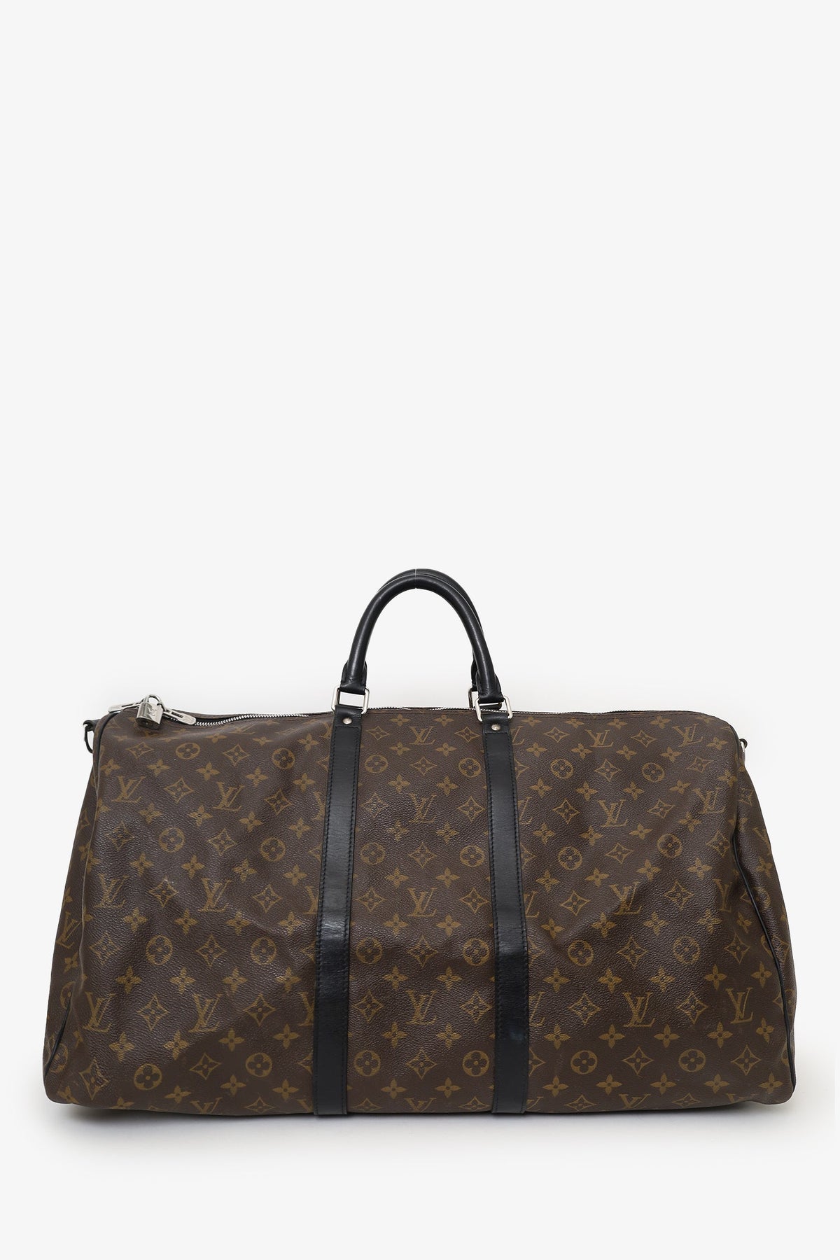 Louis Vuitton 2010 Brown/Black Monogram Keepall 55 With Strap