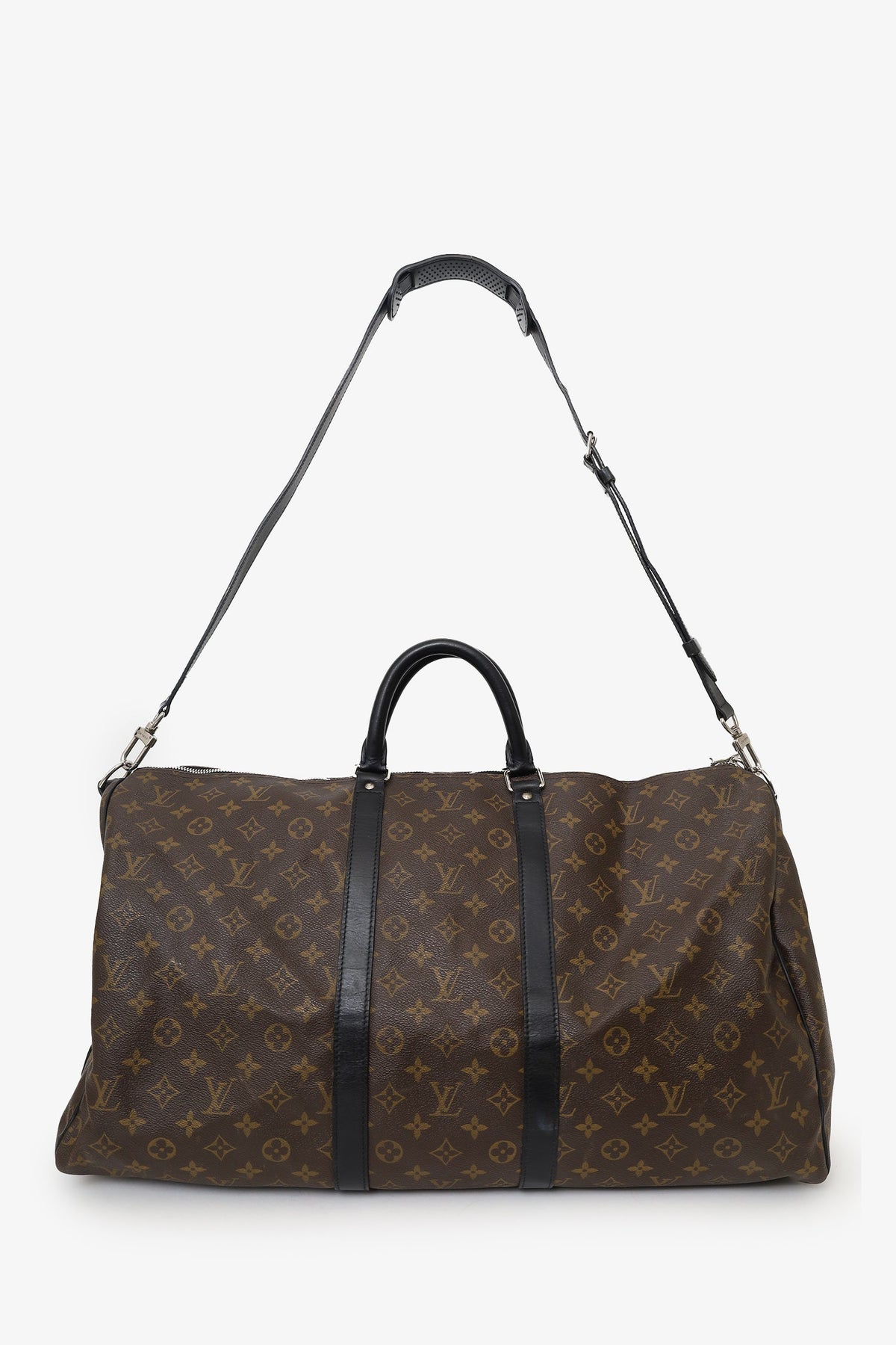 Louis Vuitton 2010 Brown/Black Monogram Keepall 55 With Strap