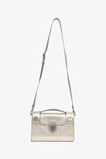 Christian Dior Silver/Light Blue Leather 'Diorever' Pochette Top Handle with Strap