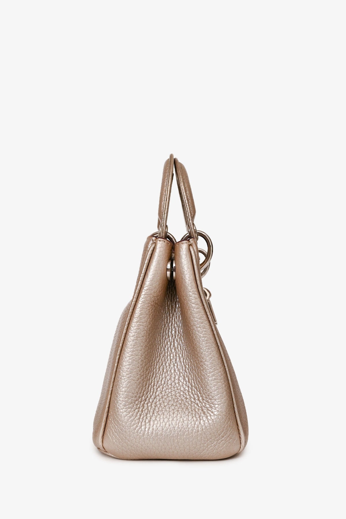 Christian Dior 2014 Gold Leather Mini Diorissimo Top Handle with Strap