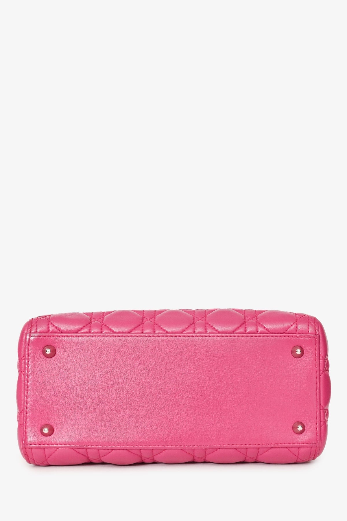 Christian Dior 2013 Pink Cannage Leather Lady Dior Top Handle with Strap
