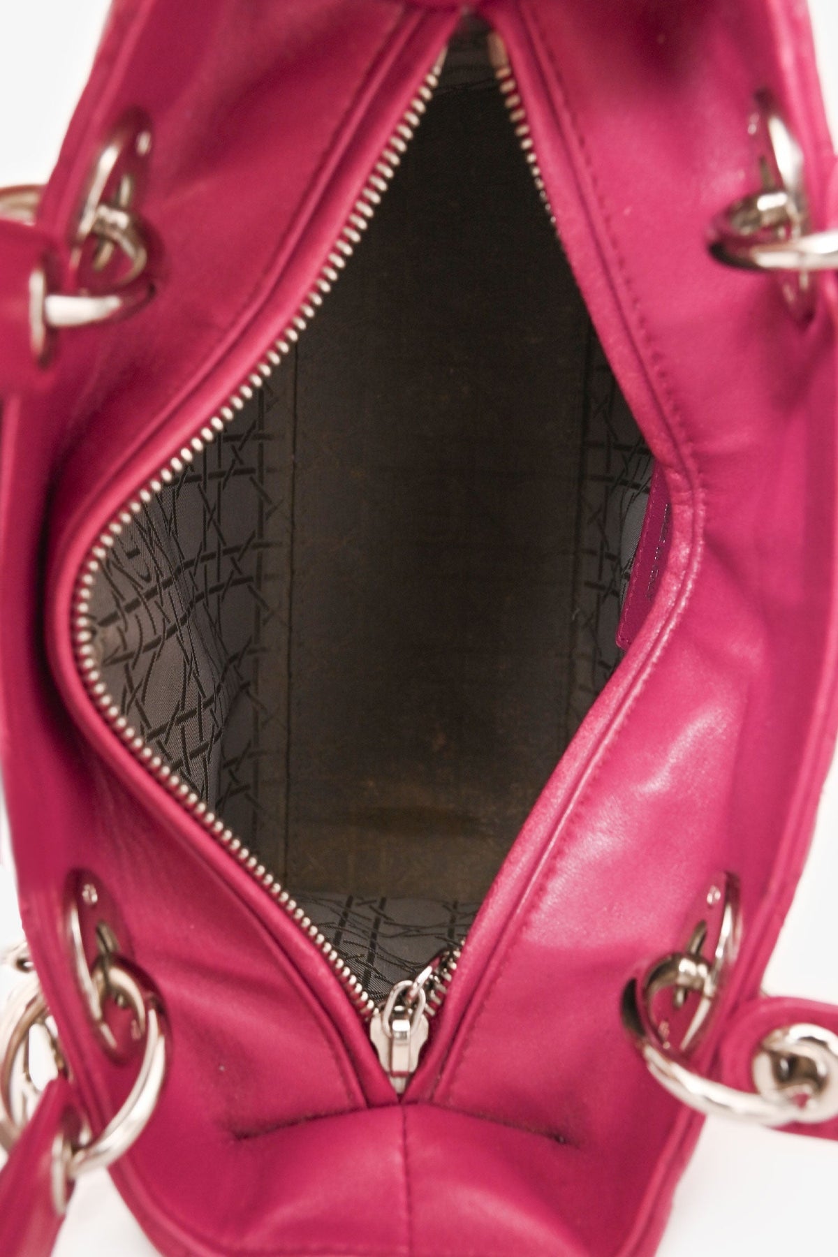 Christian Dior 2013 Pink Cannage Leather Lady Dior Top Handle with Strap