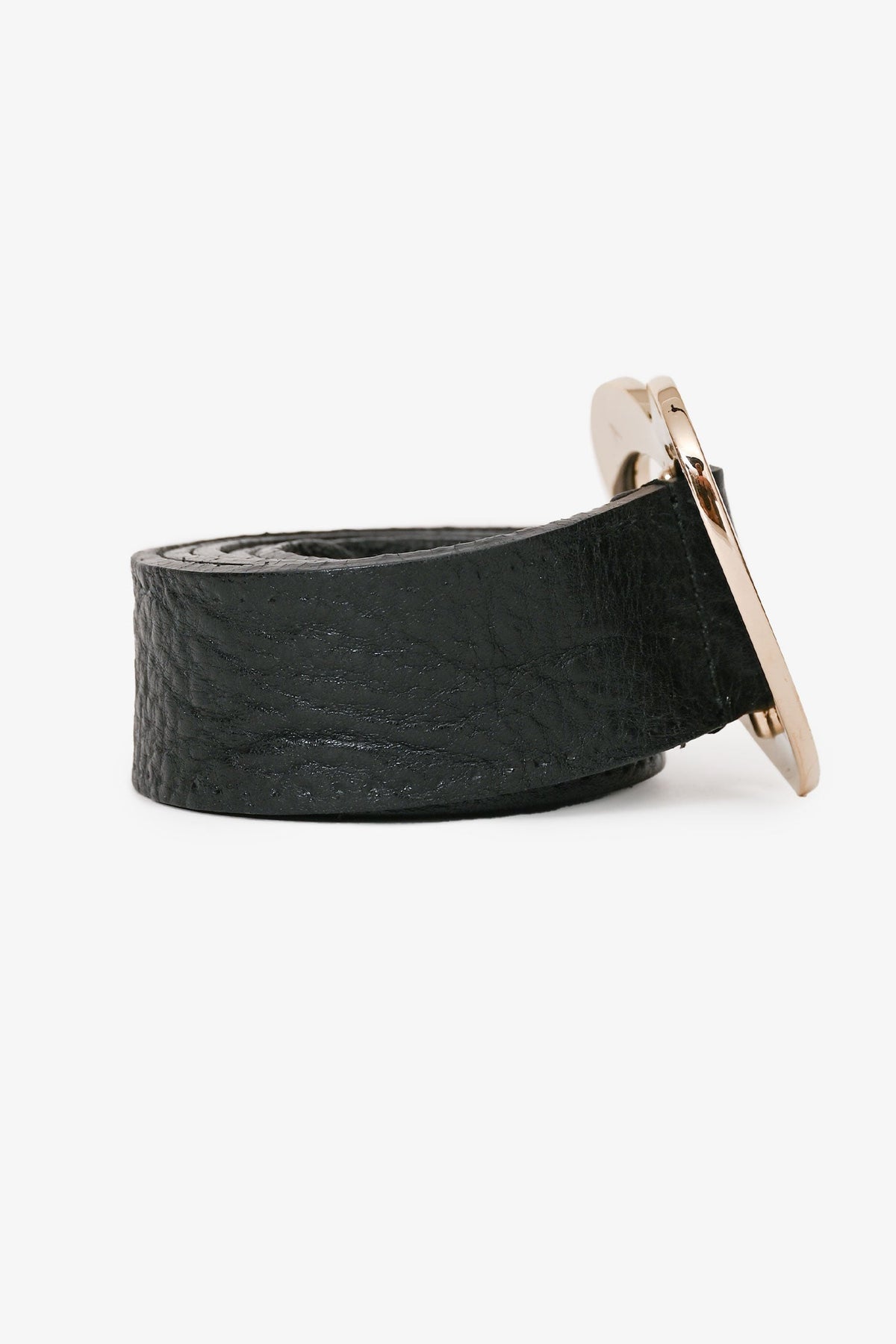 Gucci Black Leather Heart Shape Buckle Belt Size 85/34