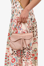 Dior 2019 Pink Satin Crystal Embellished Mini Saddle Bag