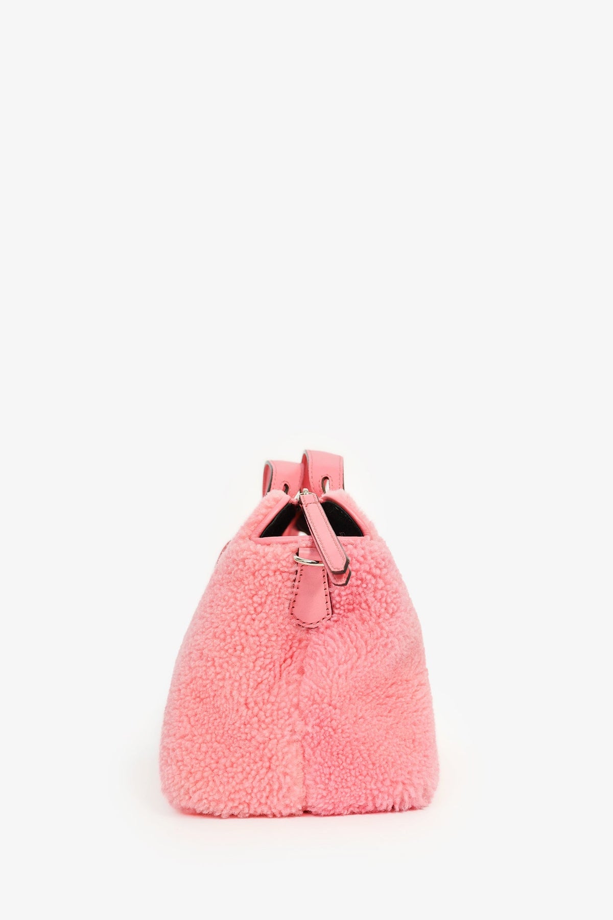 Fendi Pink Shearling 'By The Way' Medium Top Handle with Strap