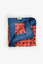 Gucci Red/Navy GG Printed Silk Scarf 90