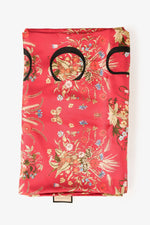 Gucci Burgundy/Cream Floral Silk Rectangle Scarf