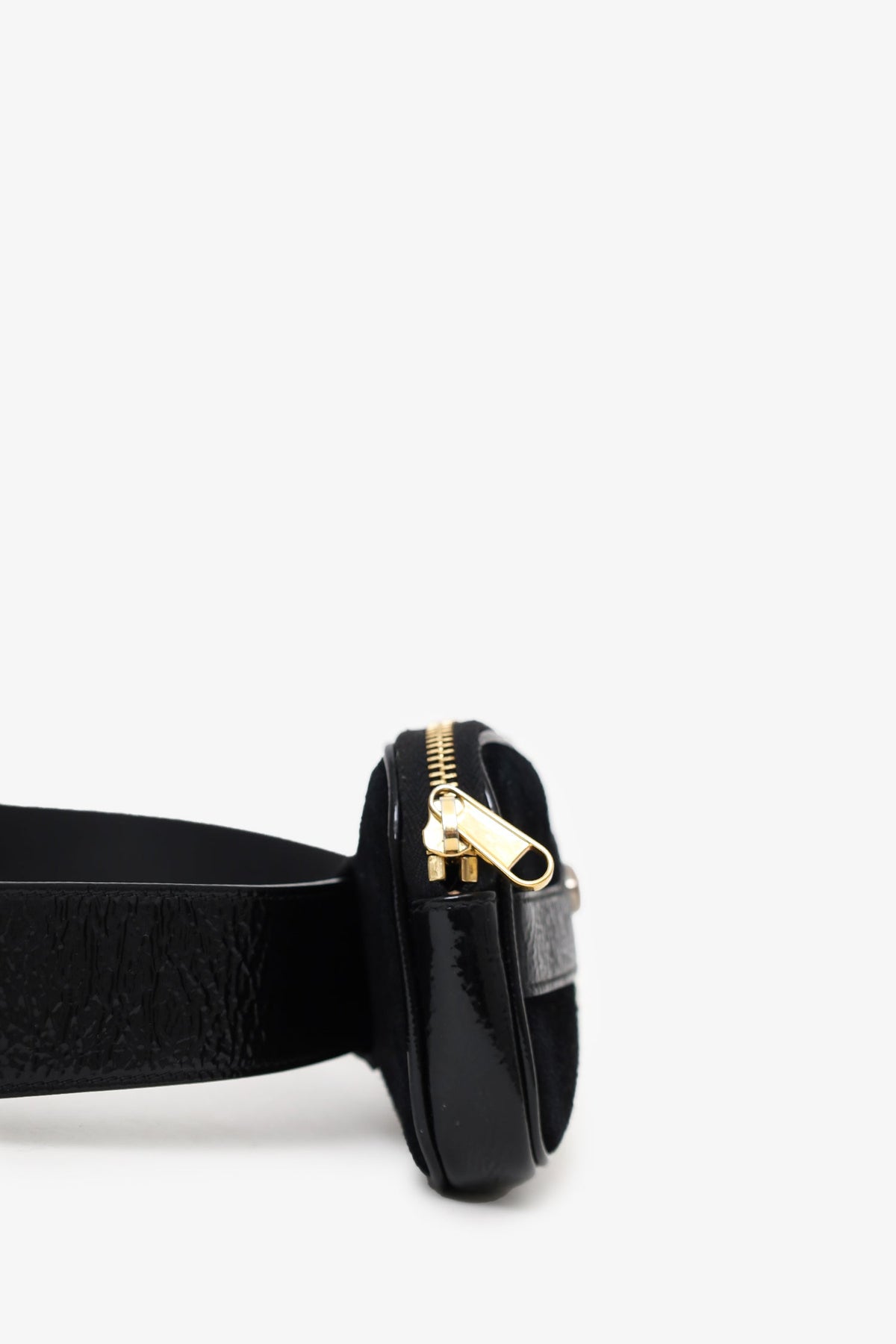 Gucci Black Suede Patent Web Ophidia Belt Bag