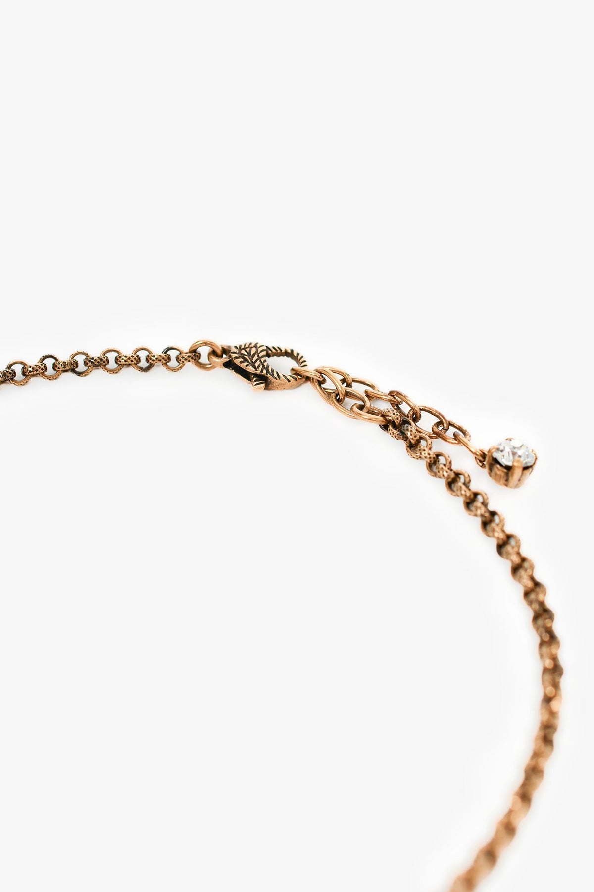 Gucci Aged Gold Toned Crystal GG Necklace