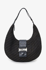 Christian Dior 2005 Black Diorissimo Canvas and Leather Street Chic Crossbody