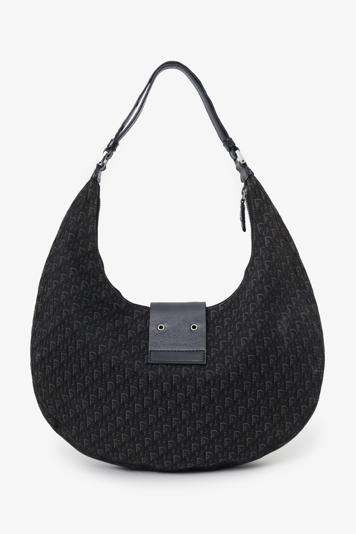 Christian Dior 2005 Black Diorissimo Canvas and Leather Street Chic Crossbody