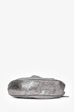 Balenciaga Silver Metallic Leather Studded 'Cagole' Shoulder Bag