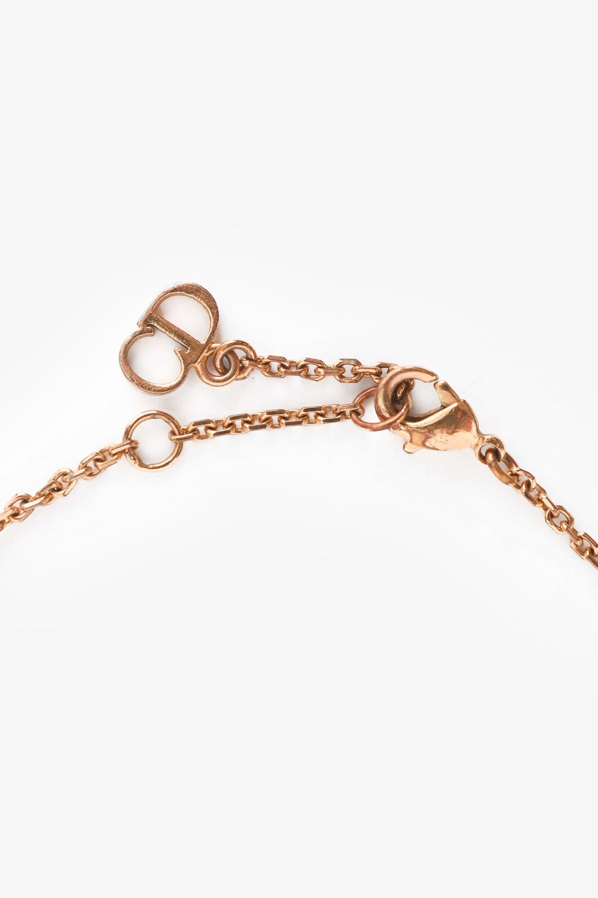 Christian Dior Gold Tone Metal CD Crystal/Faux Pearl Bracelet