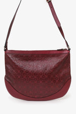 Gucci Burgundy Calfskin Horsebit Embossed Crossbody