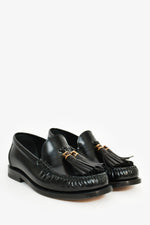 Christian Dior Black Leather 'D-Academy' Tassel Loafers Size 35.5