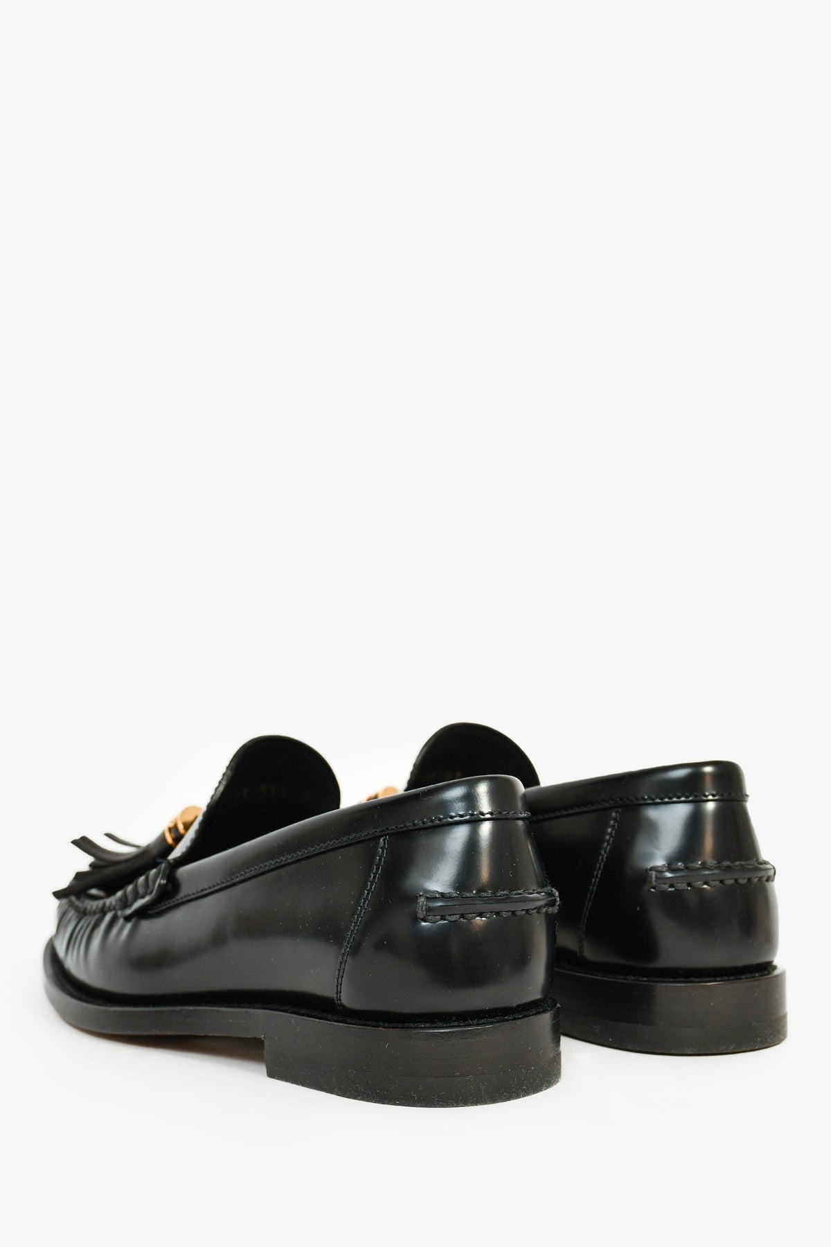 Christian Dior Black Leather 'D-Academy' Tassel Loafers Size 35.5