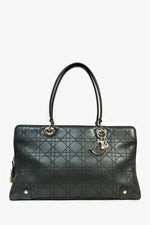 Christian Dior 2004 Black Cannage Leather East West Lady Dior Tote Bag