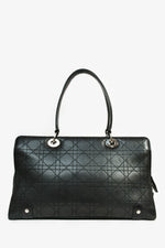 Christian Dior 2004 Black Cannage Leather East West Lady Dior Tote Bag