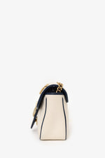 Gucci Cream/Navy Leather Small Marmont Shoulder Bag
