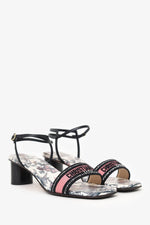 Christian Dior Embroidered Dway Ankle Strap Heeled Sandal Size 39.5