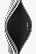 Christian Dior x Shawn Stussy 2020 Navy Blue Grained Leather Logo Bull Card Holder