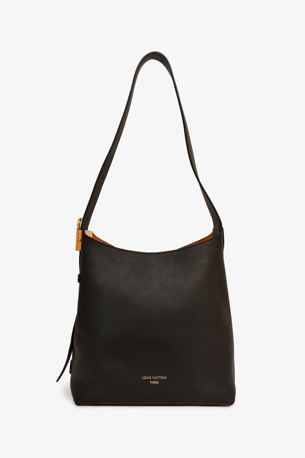 Louis Vuitton Black Leather 'Low Key Hobo PM' Crossbody Bag with Monogram Pouch