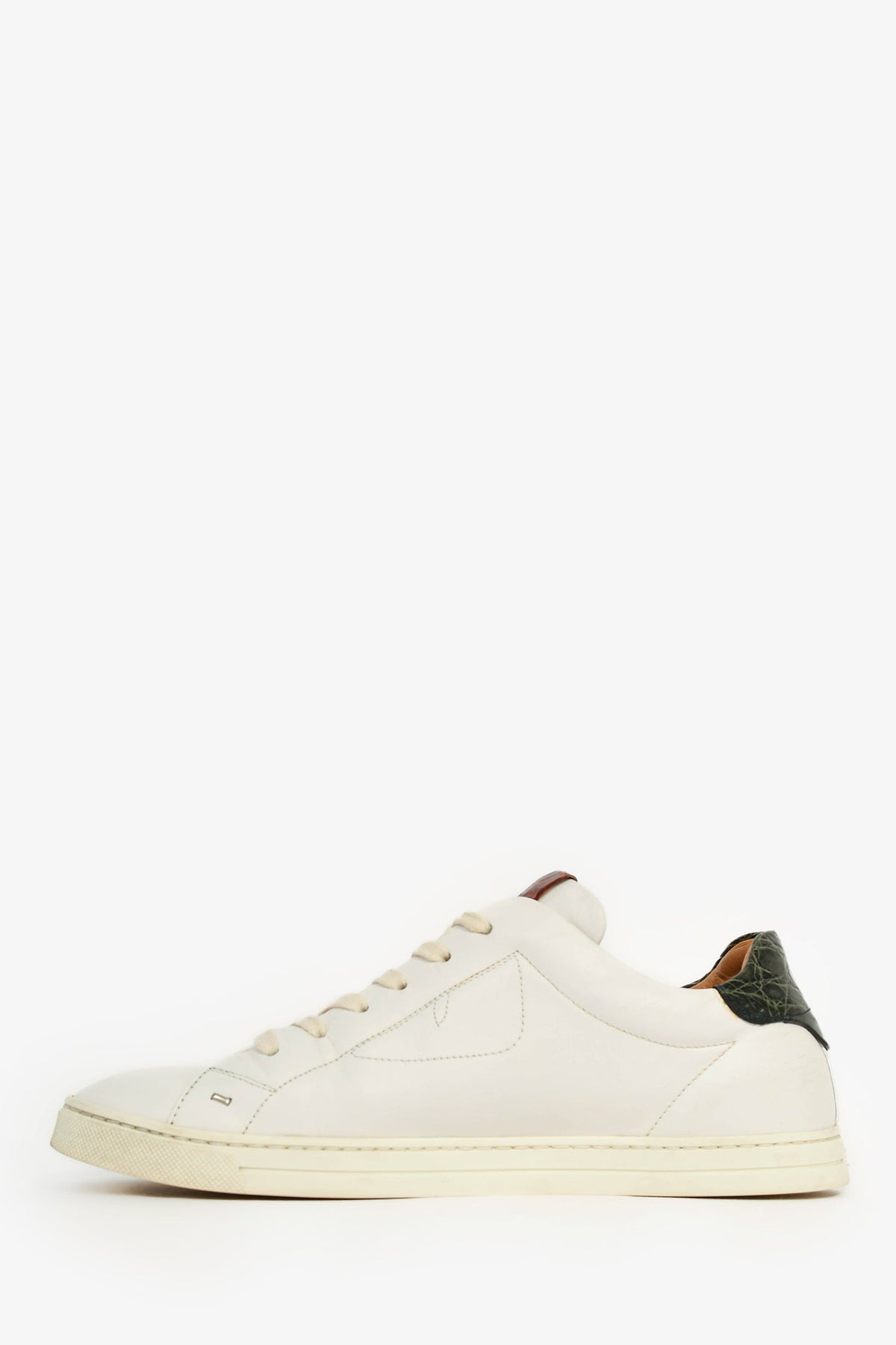 Fendi White Leather Lowtop Sneakers Size 6 Mens