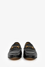 Gucci Black Leather Jordaan Horsebit Loafers Size 37.5