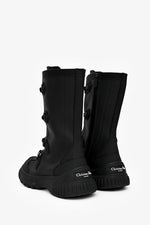 Christian Dior Black Rubber Buckle Zip-Up Boots Size 36
