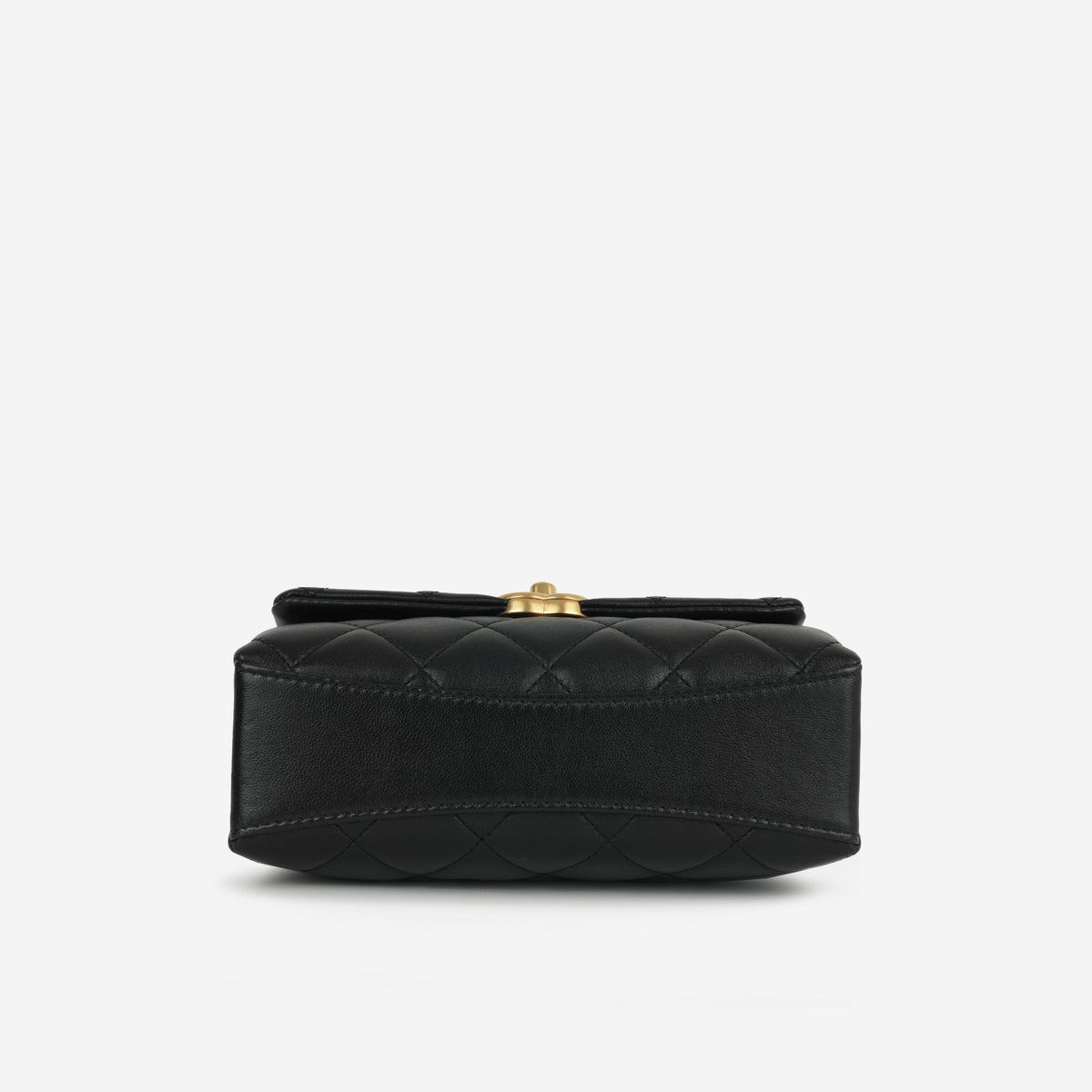 Chanel Mini Rectangular with Pearl Top Handle - Black Lambskin | Aged Gold Hardware