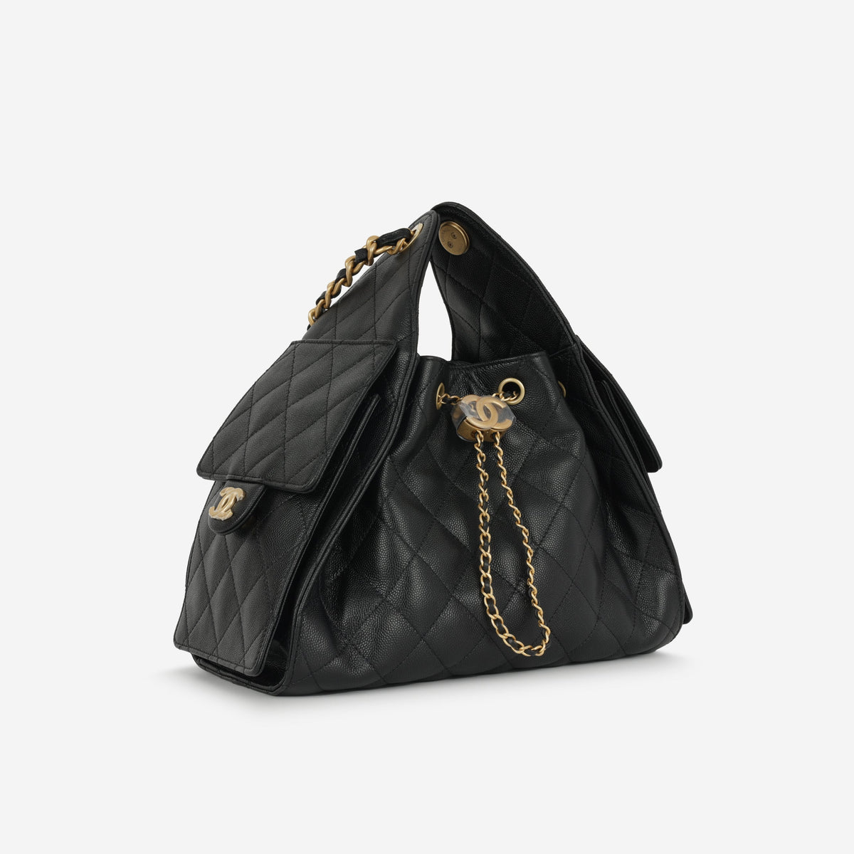 Chanel Small 25 Hobo - Black Caviar | Antique Gold Hardware