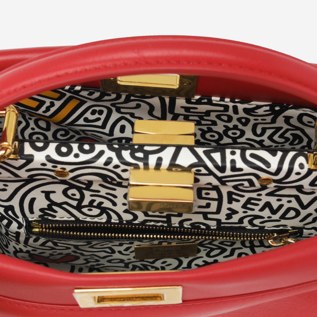 Fendi Mini Peekaboo x Mr Doodle (NWT)
