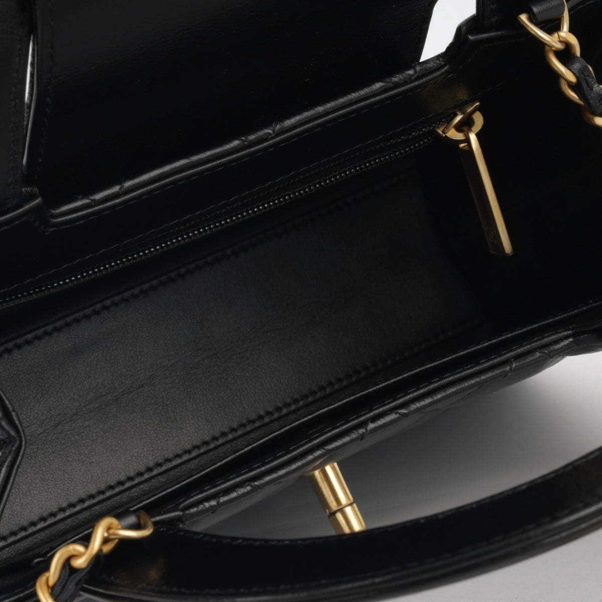 Chanel Small Kelly Re-Edition - Black Shiny Calfskin | Gold Hardware