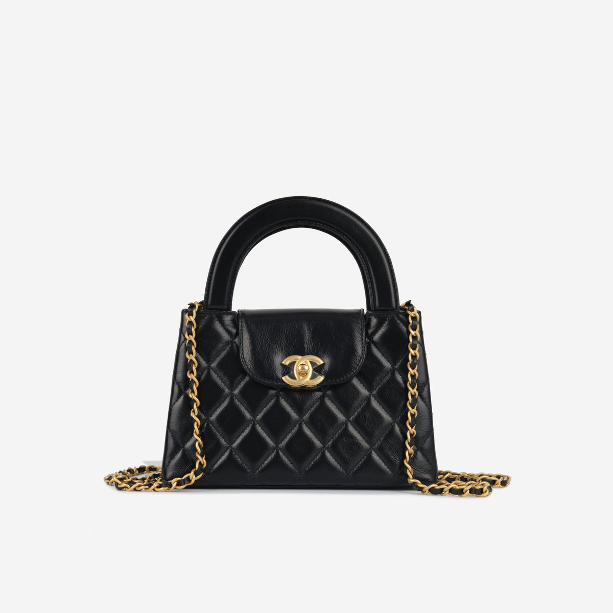 Chanel Small Kelly Re-Edition - Black Shiny Calfskin | Gold Hardware