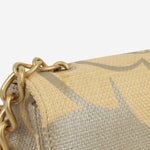 Chanel Vintage Mini Square - Beige Camellia Raffia | Antique Gold Hardware