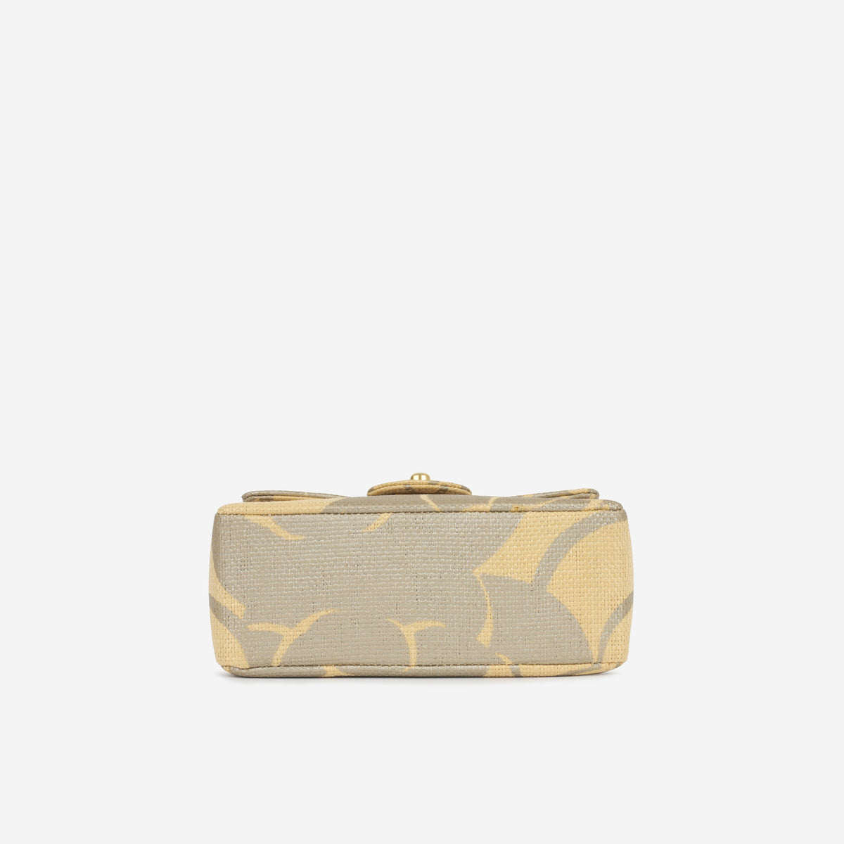 Chanel Vintage Mini Square - Beige Camellia Raffia | Antique Gold Hardware