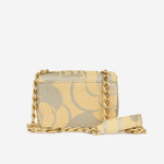 Chanel Vintage Mini Square - Beige Camellia Raffia | Antique Gold Hardware