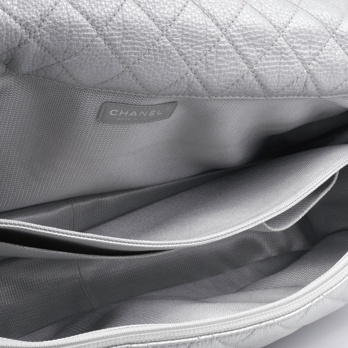 Chanel XXL Airline Flap - Silver Calfskin | Ruthenium Hardware