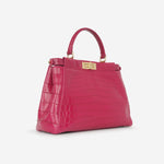 Fendi Fendi - Large Peekaboo GHW - Hot Pink Crocodile GHW - Pre-Loved