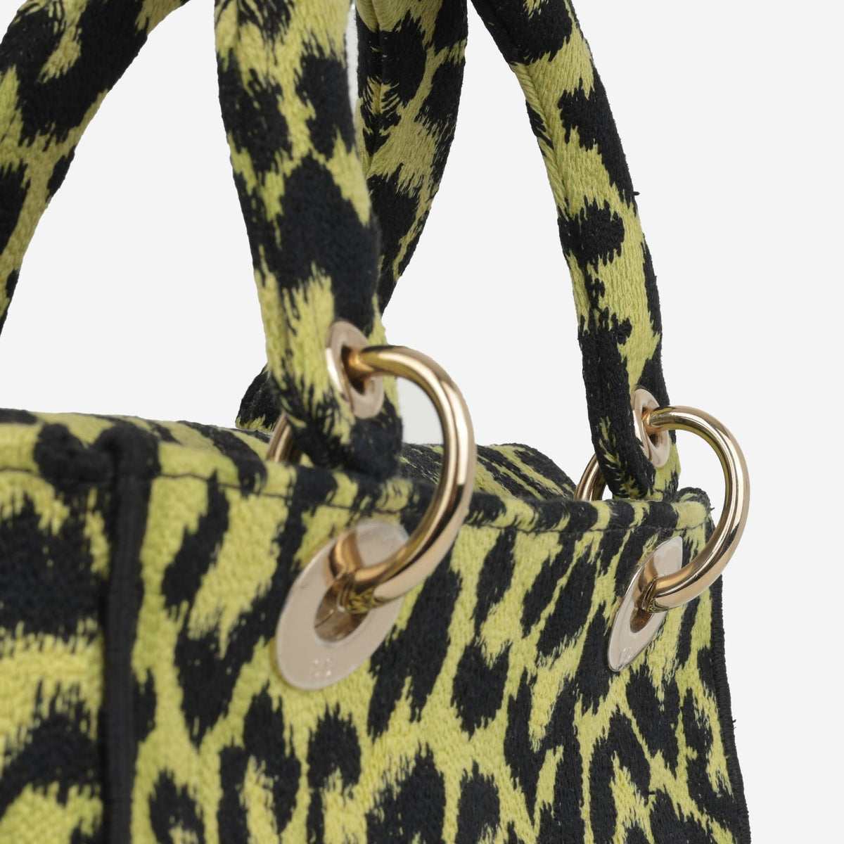 Dior - Lady D-Lite - Medium - Lime / Black Leopard CGHW - 2021 - Pre-Loved