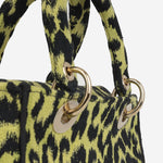 Dior - Lady D-Lite - Medium - Lime / Black Leopard CGHW - 2021 - Pre-Loved