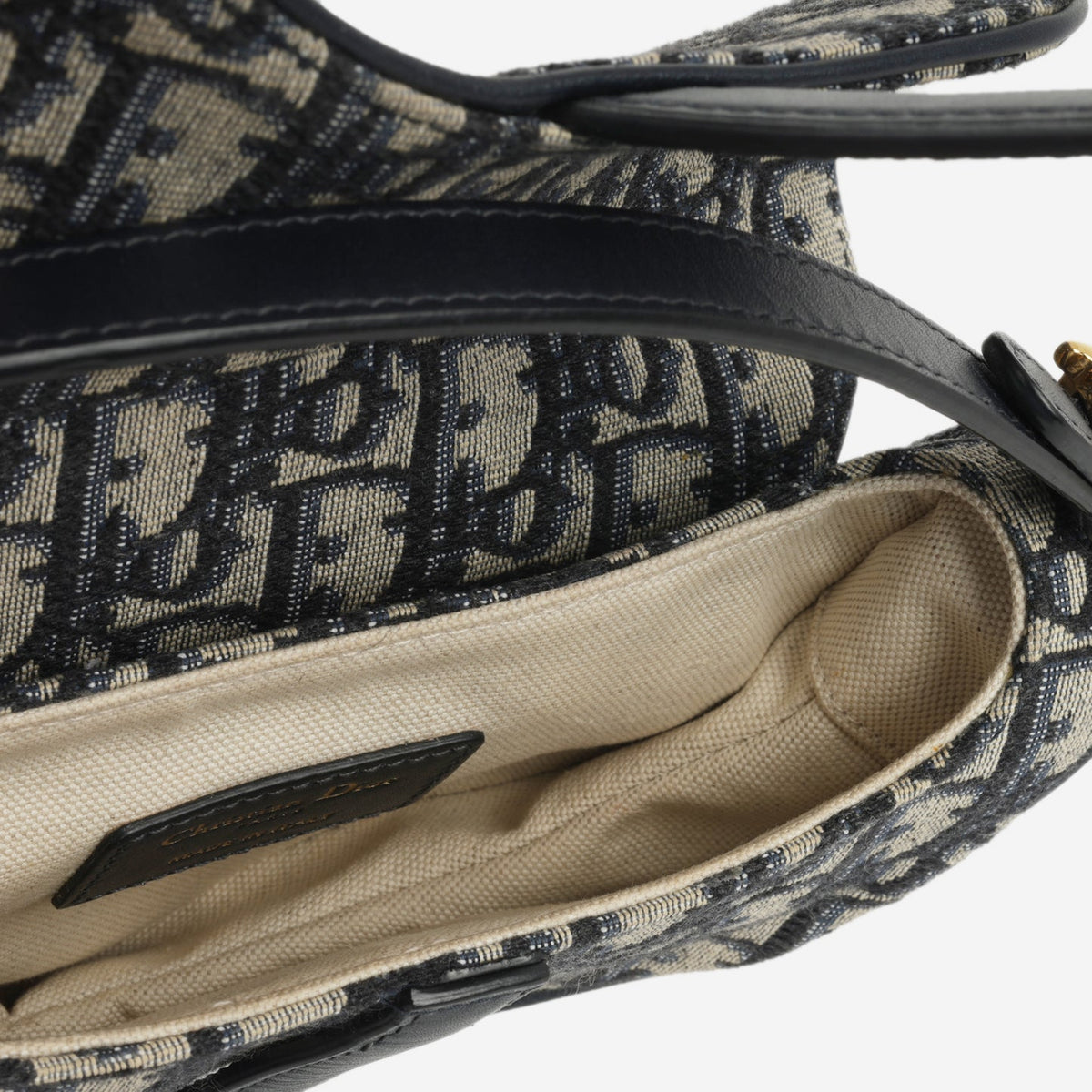 Dior Mini Saddle Bag Oblique Canvas GHW