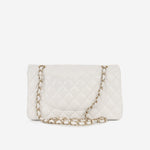 Chanel Medium Classic Flap - White Caviar | Champagne gold hardware