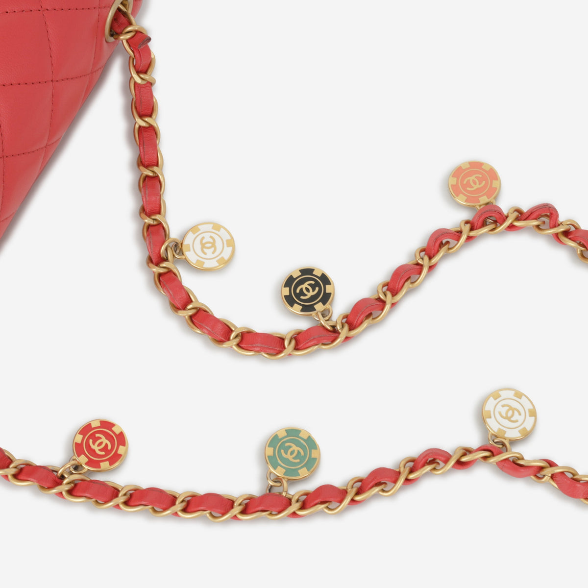 Chanel Seasonal CC Pins Flap - Red Lambskin | Gold Hardware