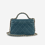 Chanel Infinity Top Handle - Blue Calfskin | Gold Hardware
