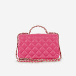 Chanel Mini Strass Top Handle Flap - Fuchsia Lambskin | Champagne Gold